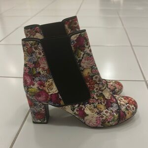 Tabitha Simmons Multicolor Floral Ankle Boots
